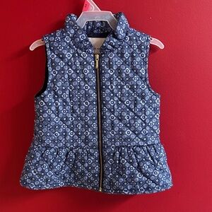 Janie and Jack Blue Floral Quilted Vest size 3-4